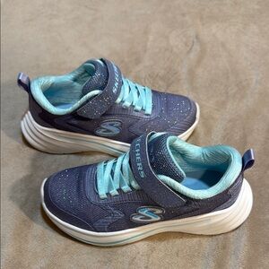 Skechers Blue Sneakers with Velcro Strap and Cushioned Sole-